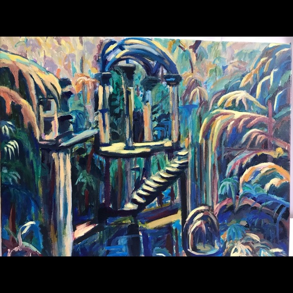 Original Acrylic on Canvas Painting Magical Garden - Picture 3 of 7